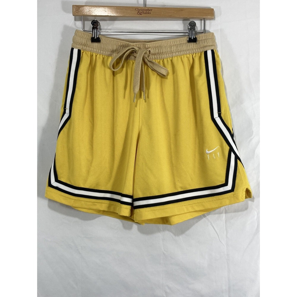 Nike Women Dri-Fit Fly Crossover Basketball Shorts Yellow DH7325-709 Size Medium